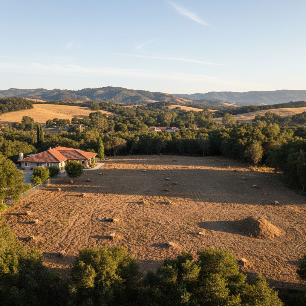 Completed land clearing work at a residential property in Napa, CA