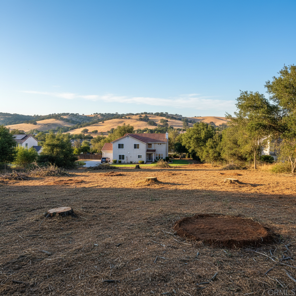 Completed land clearing work at a residential property in Atwater, CA