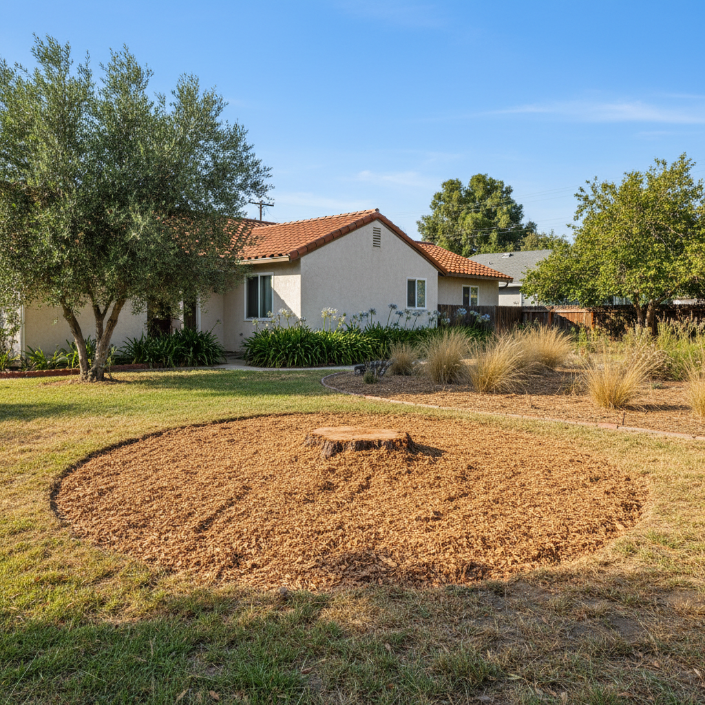 Completed stump grinding & removal work at a residential property in Pasadena, CA