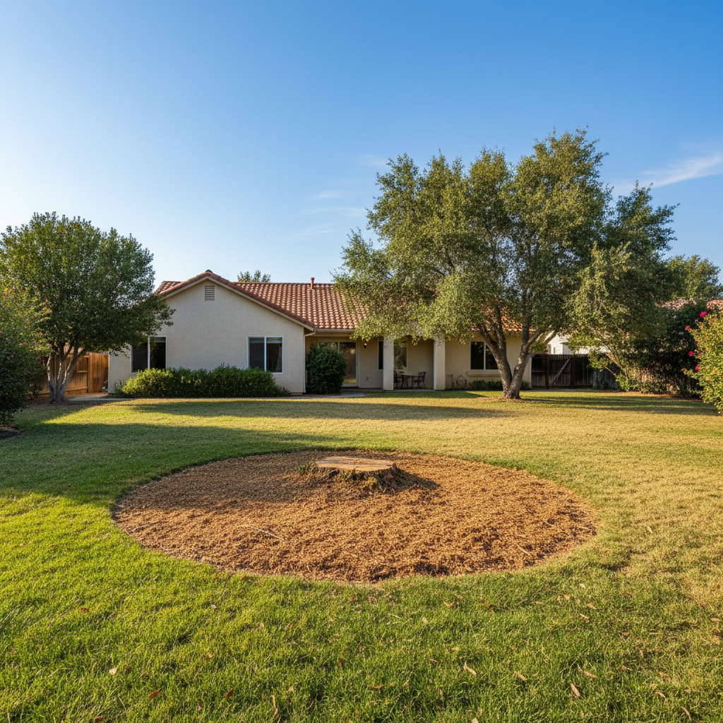 Completed stump grinding & removal work at a residential property in Atwater, CA