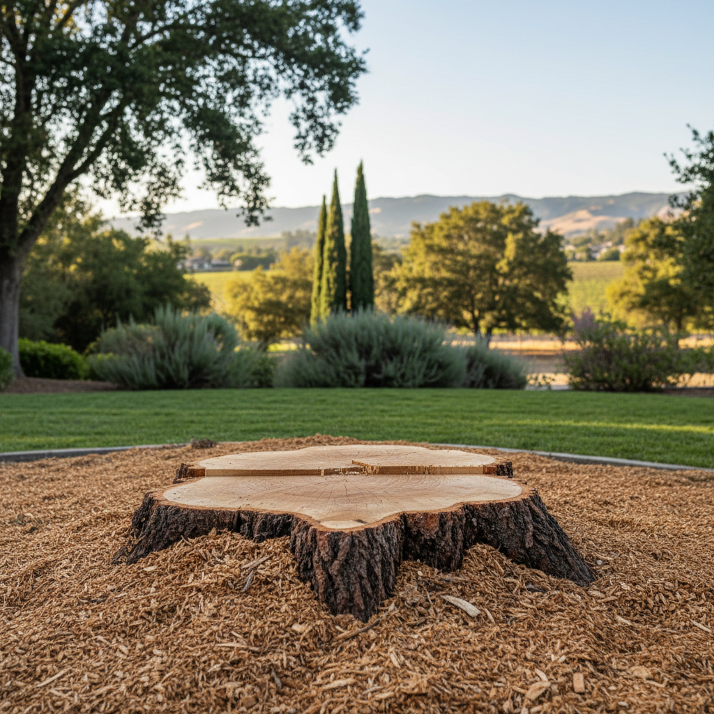 Completed tree removal work at a residential property in Napa, CA