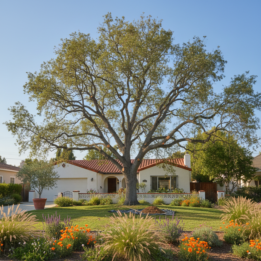 Completed tree pruning work at a residential property in Inglewood, CA