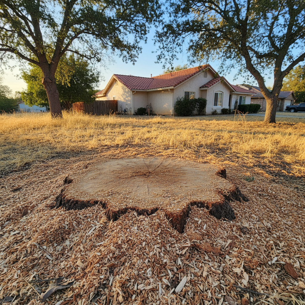 Completed tree removal work at a residential property in Atwater, CA
