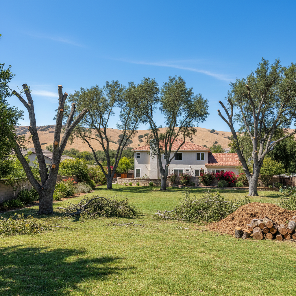 Completed tree trimming work at a residential property in Camarillo, CA