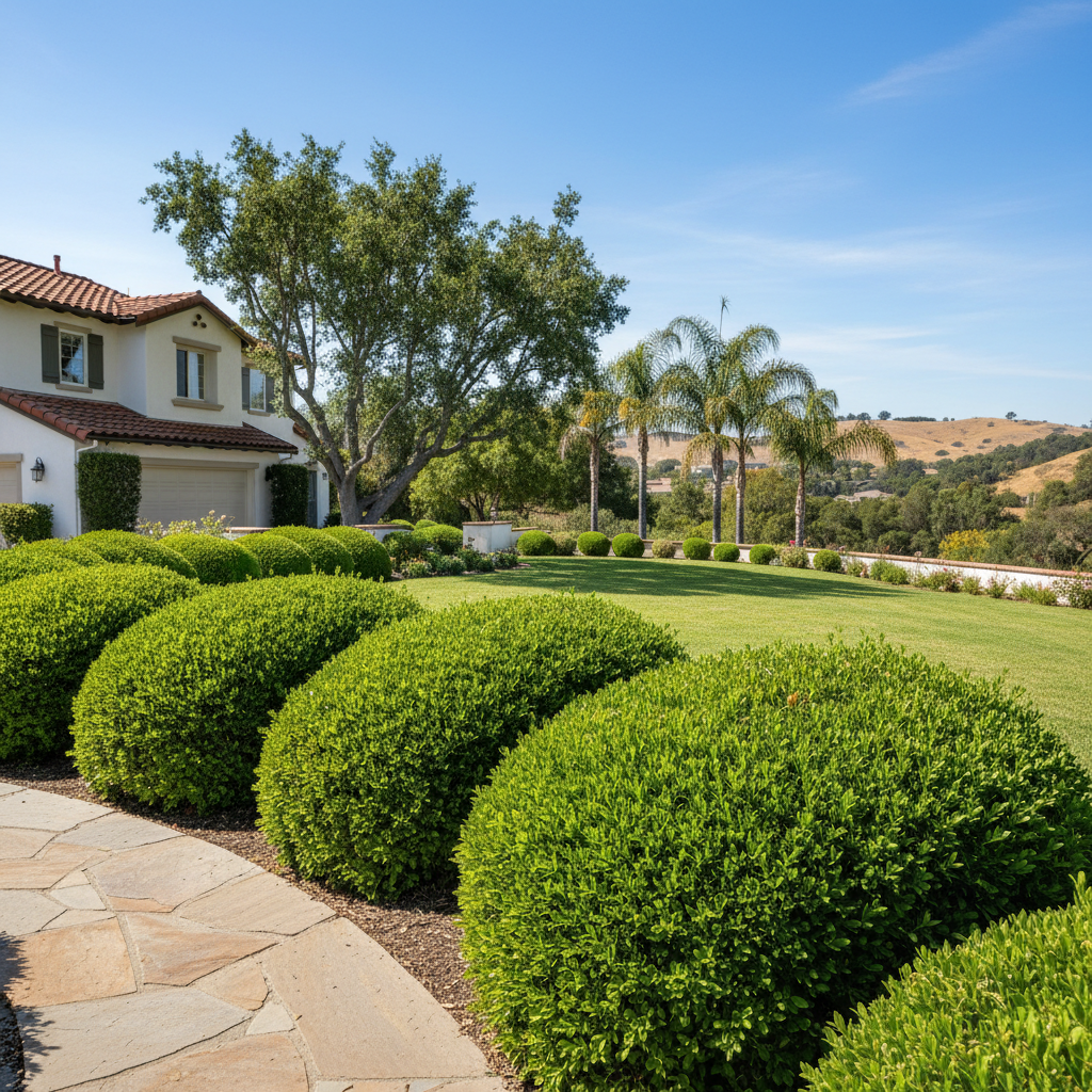 Completed shrub & bush trimming work at a residential property in Camarillo, CA