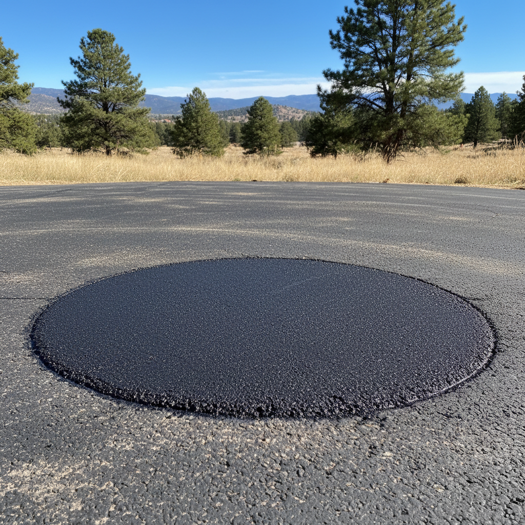 Completed asphalt patching work at a residential property in Denver, CO