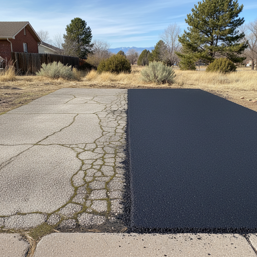Completed residential asphalt work at a residential property in Denver, CO