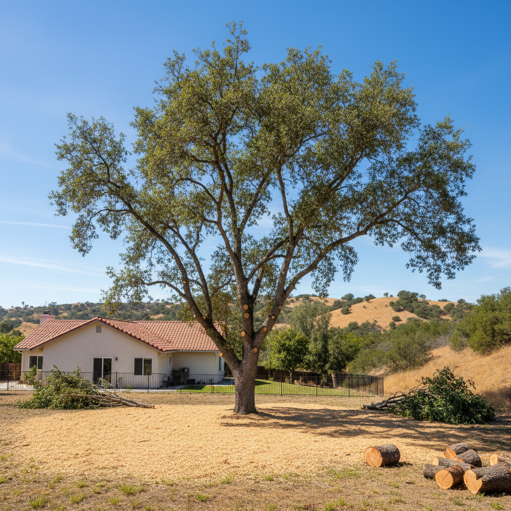 Completed tree trimming work at a residential property in Camarillo, CA