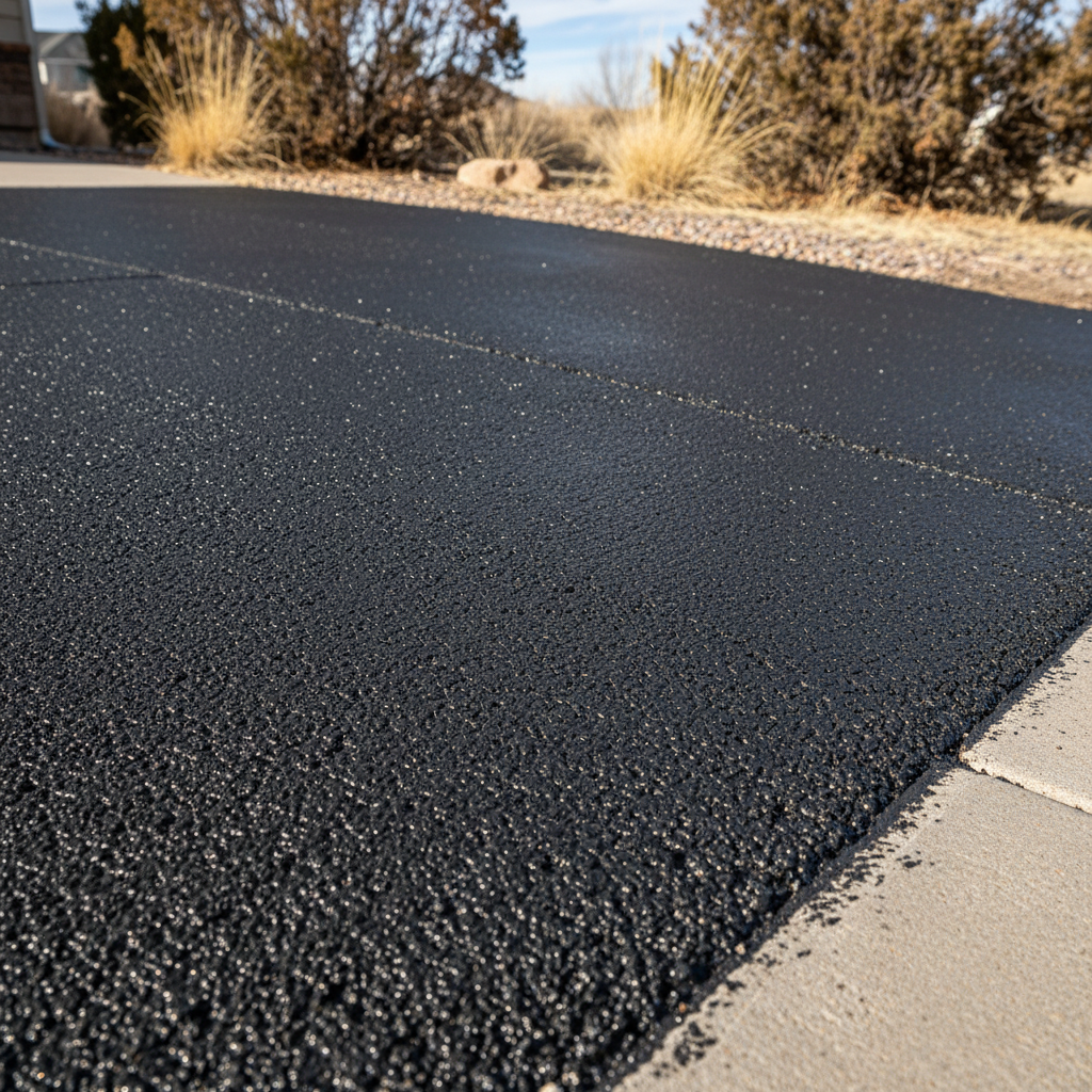 Completed slurry coating work at a residential property in Brighton, CO