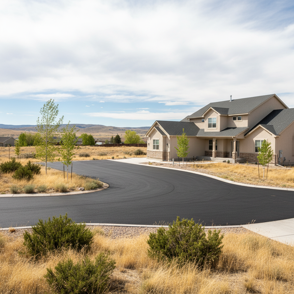 Completed commercial asphalt work at a residential property in Brighton, CO