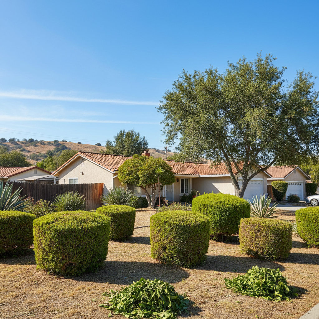 Completed shrub & bush trimming work at a residential property in Camarillo, CA
