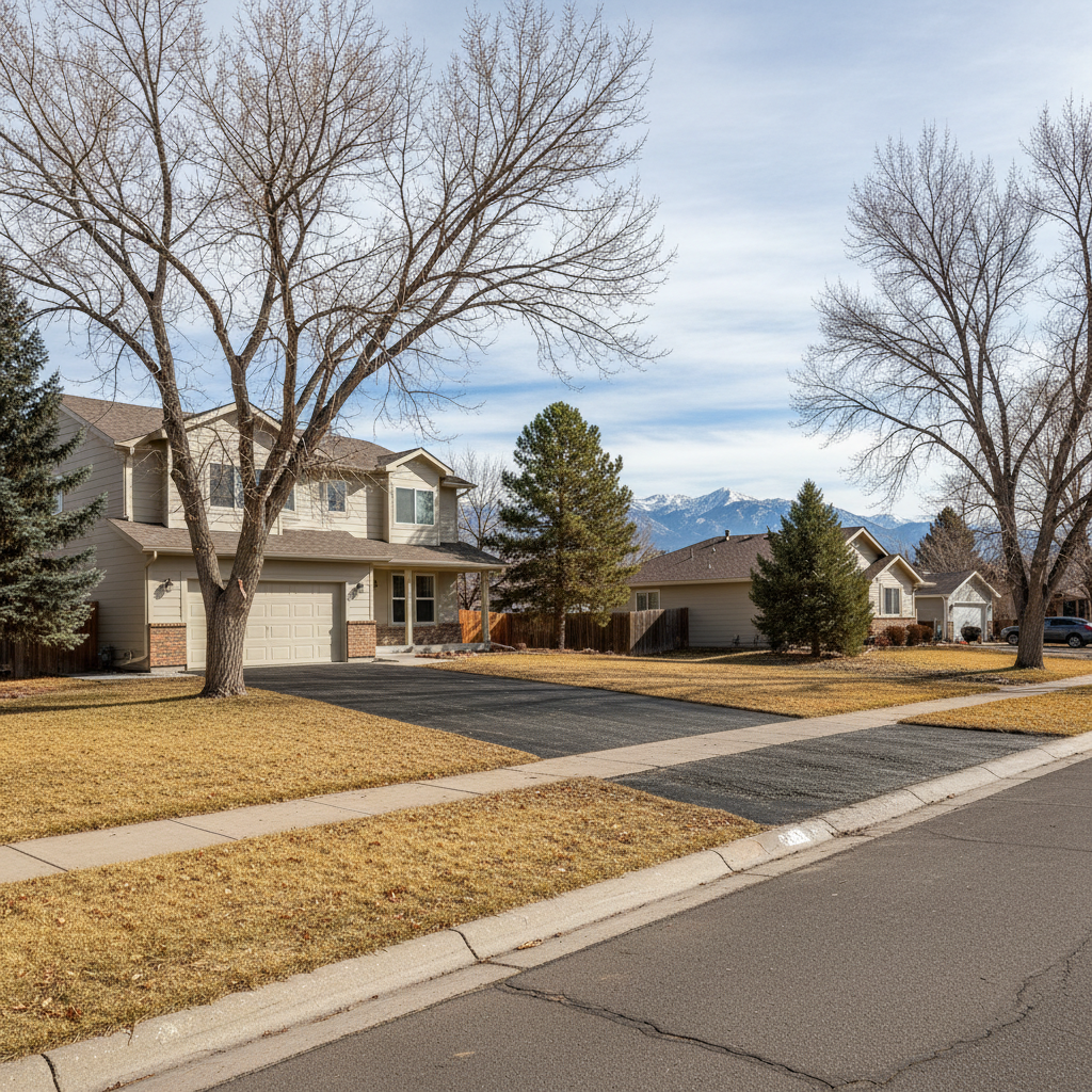 Completed asphalt milling work at a residential property in Aurora, CO