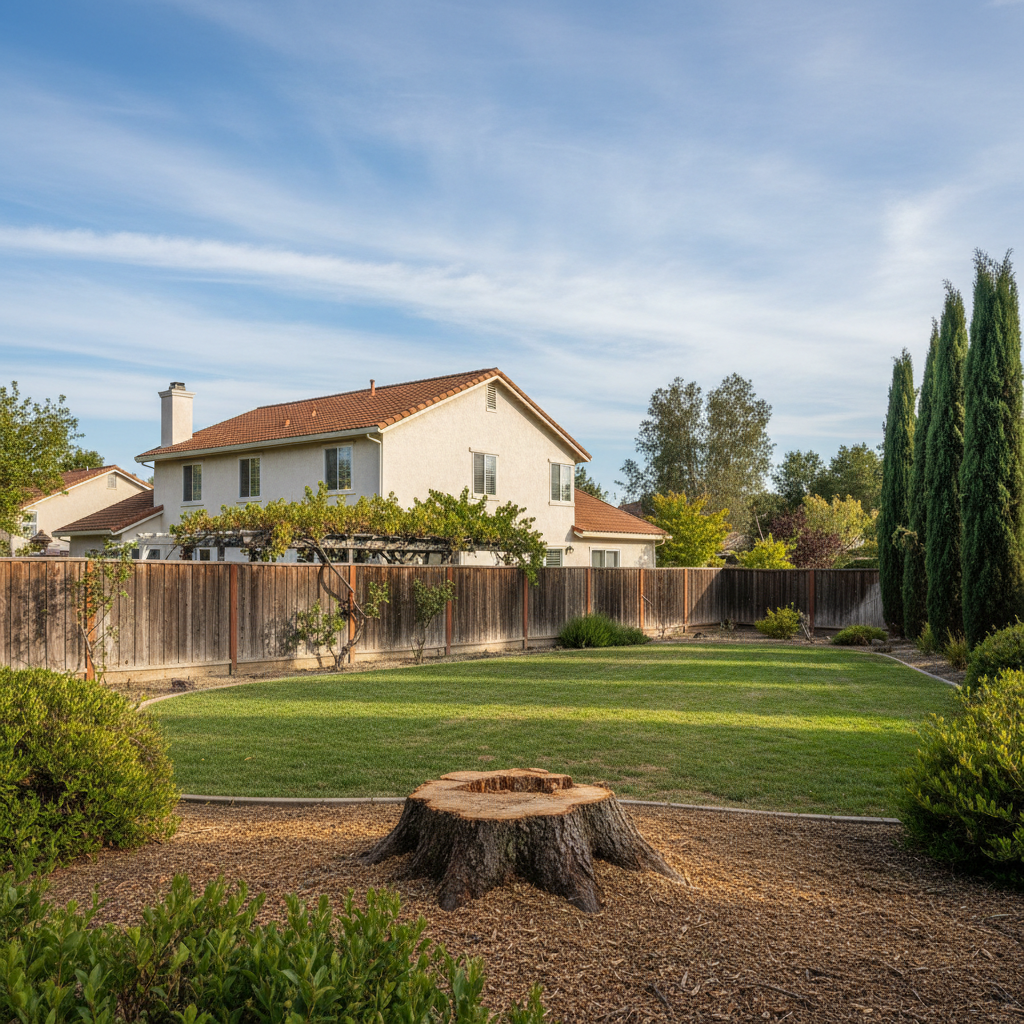 Completed emergency tree removal work at a residential property in Napa, CA