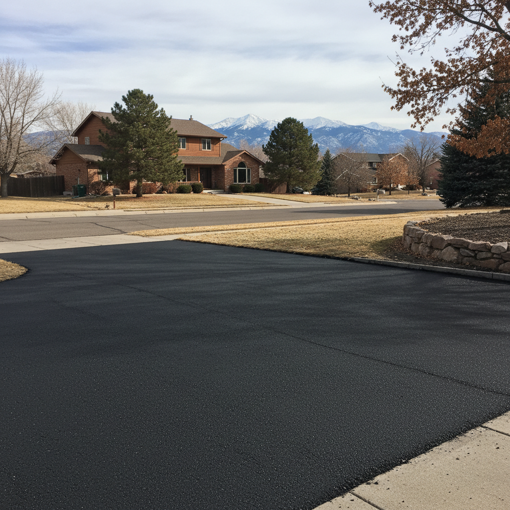 Completed asphalt milling work at a residential property in Denver, CO