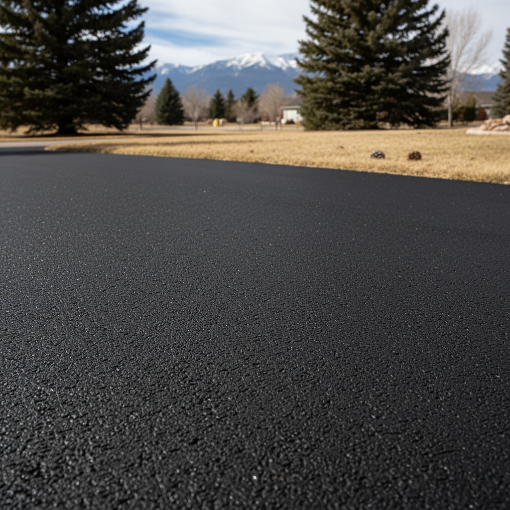 Completed driveway paving work at a residential property in Aurora, CO