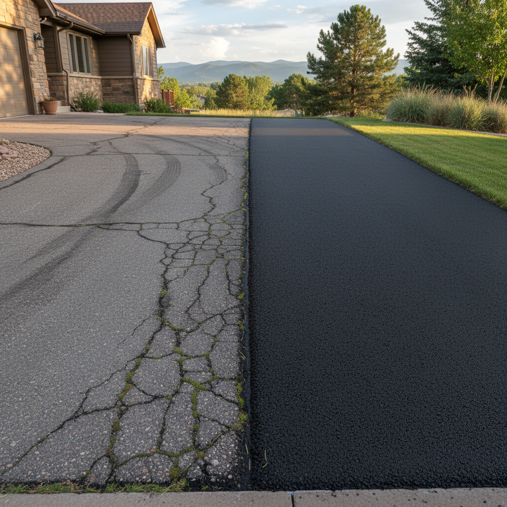 Completed residential asphalt work at a residential property in Denver, CO