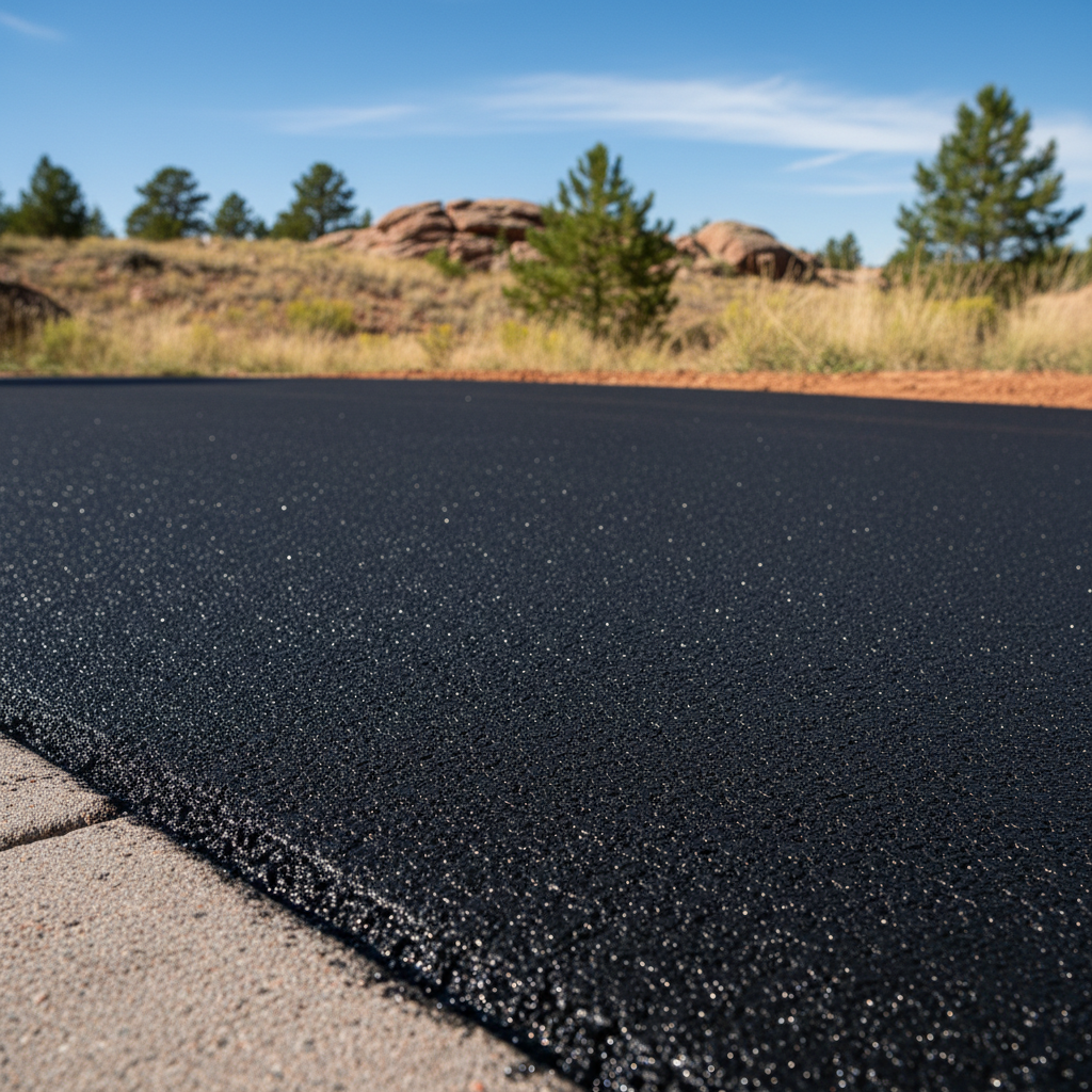 Completed asphalt sealcoating work at a residential property in Boulder, CO