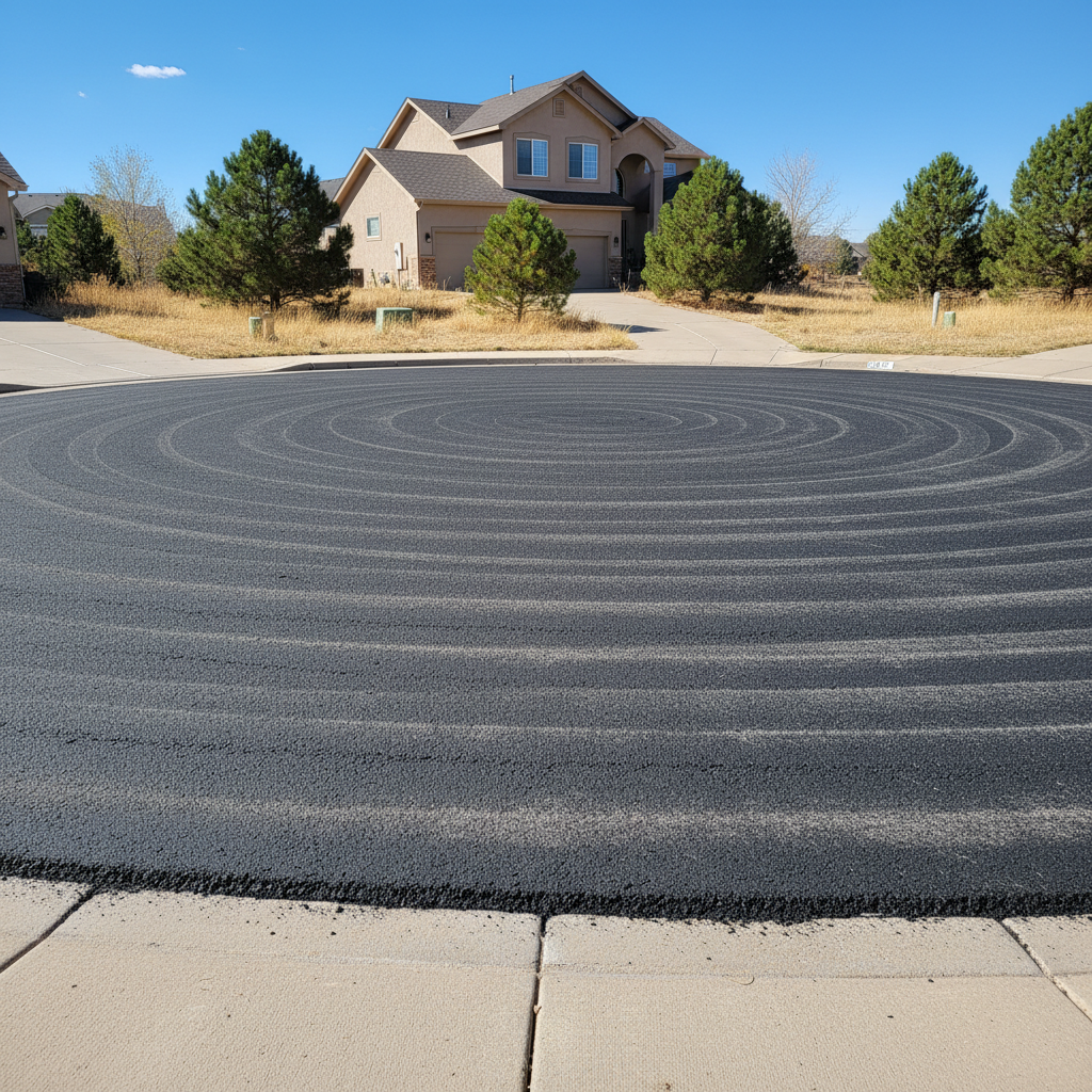 Completed asphalt milling work at a residential property in Aurora, CO