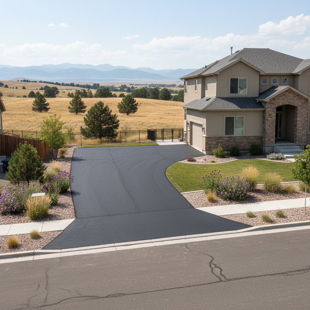 Completed commercial asphalt work at a residential property in Aurora, CO