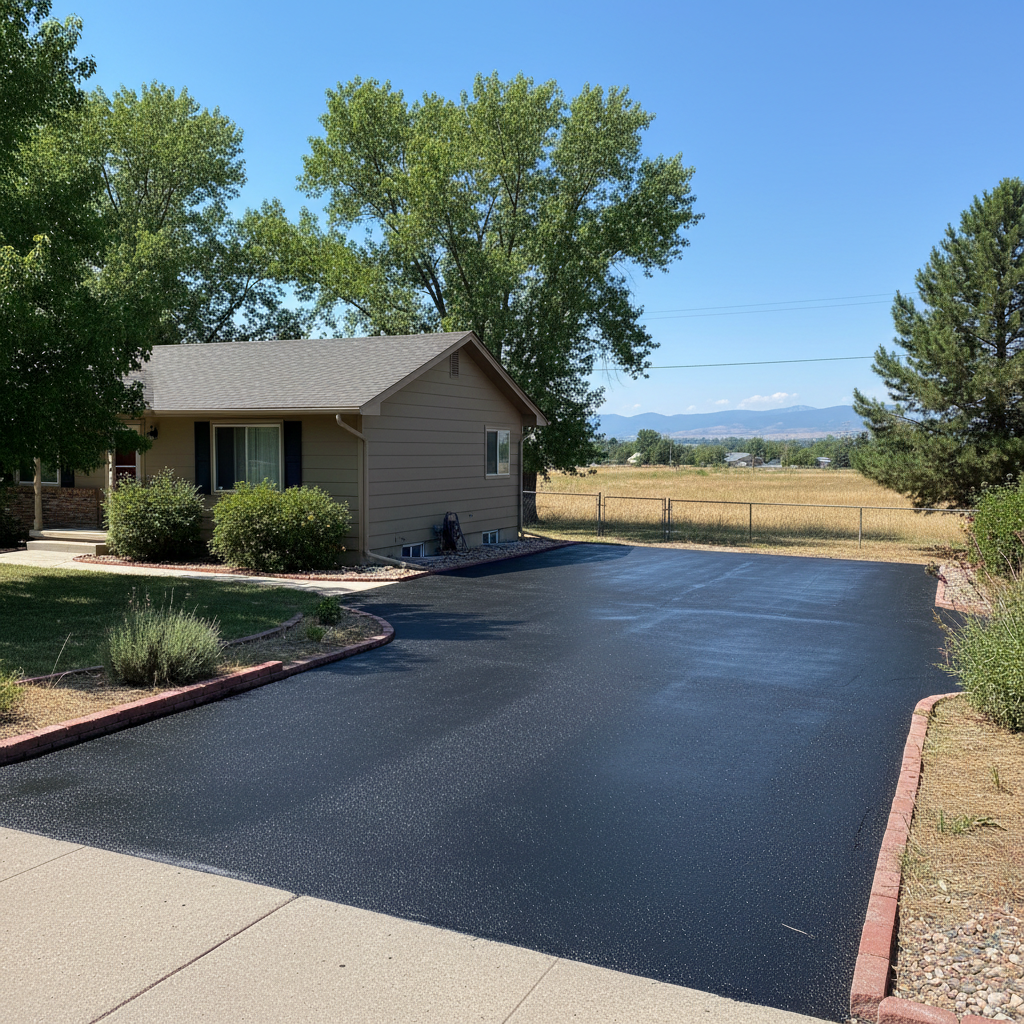 Completed slurry coating work at a residential property in Longmont, CO