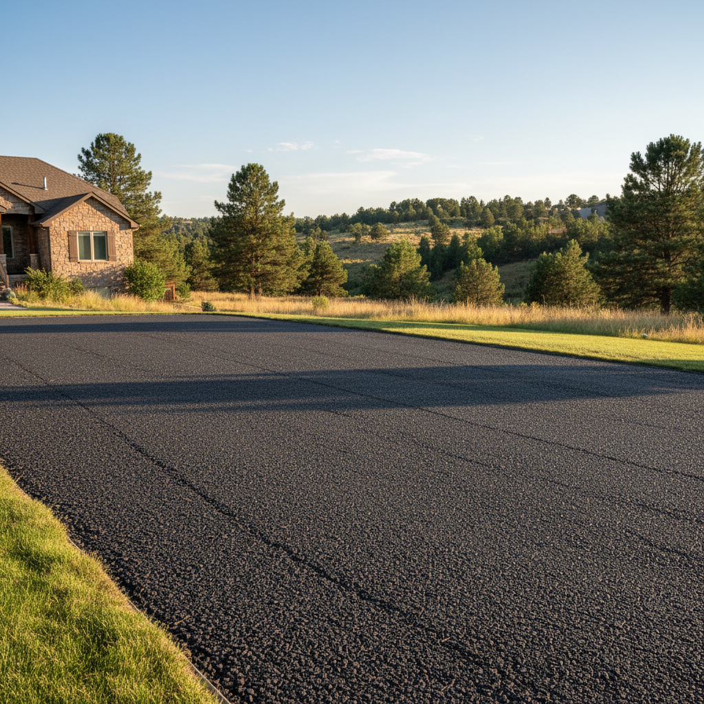 Completed asphalt milling work at a residential property in Parker, CO