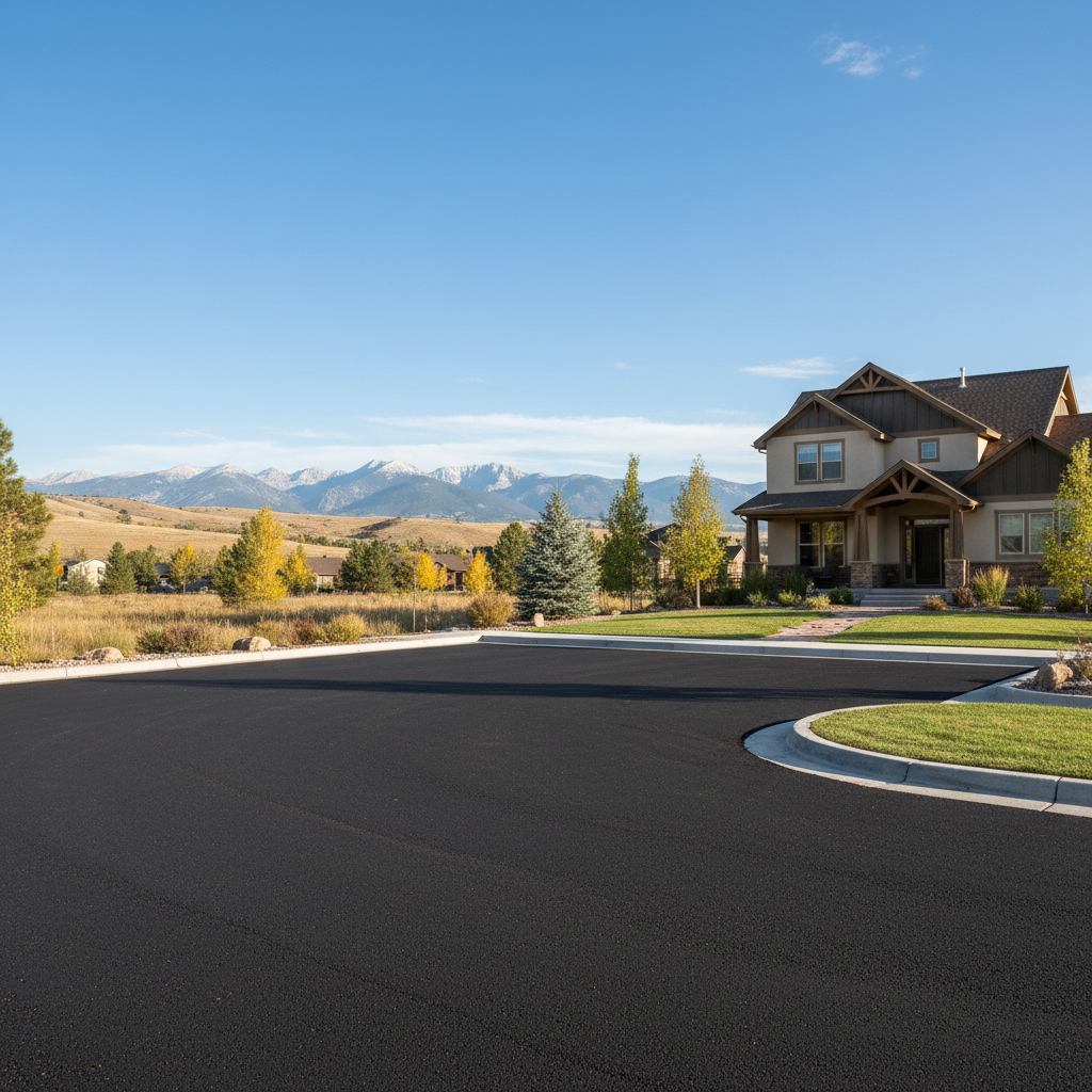 Completed parking lot paving work at a residential property in Lafayette, CO