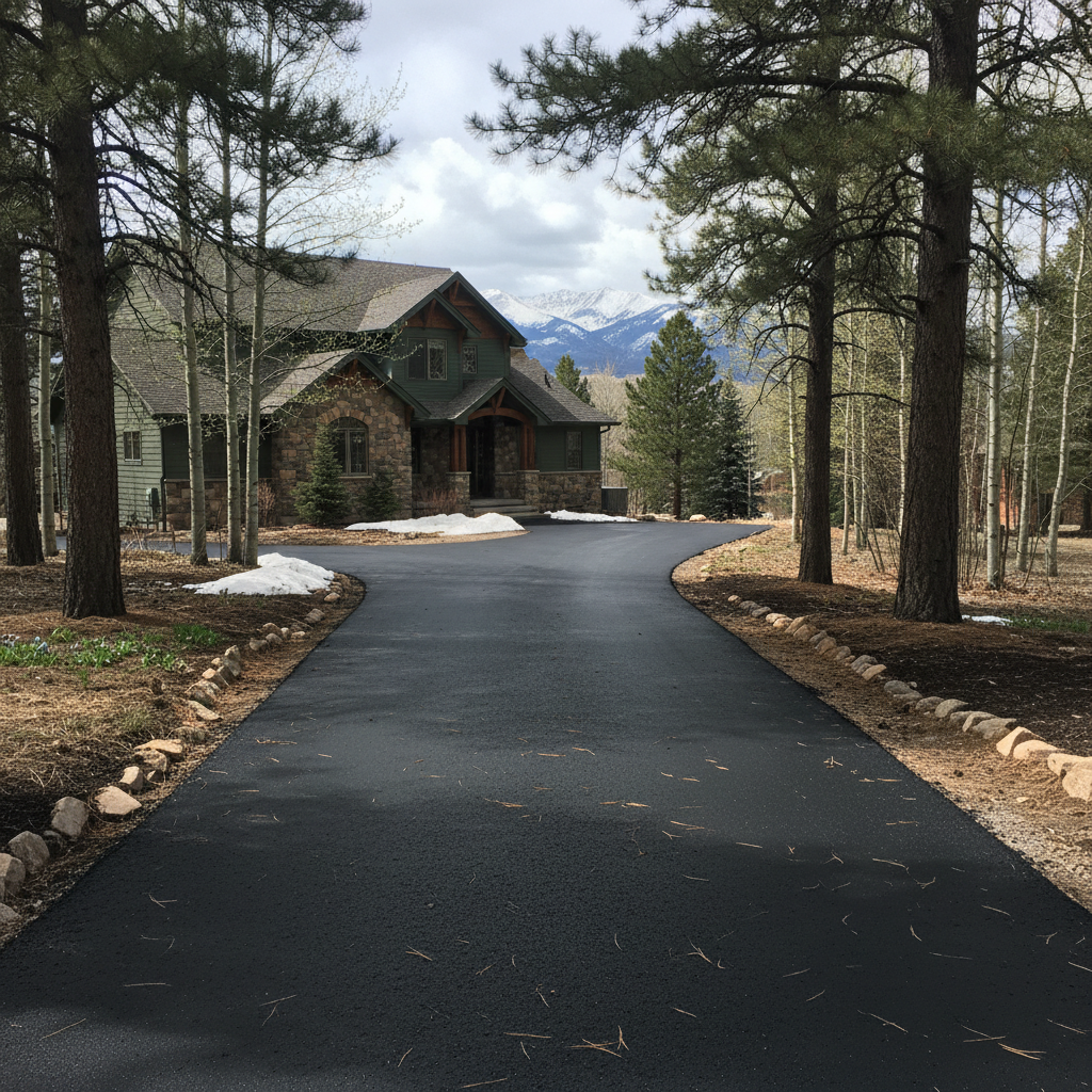 Completed residential asphalt work at a residential property in Fort Collins, CO