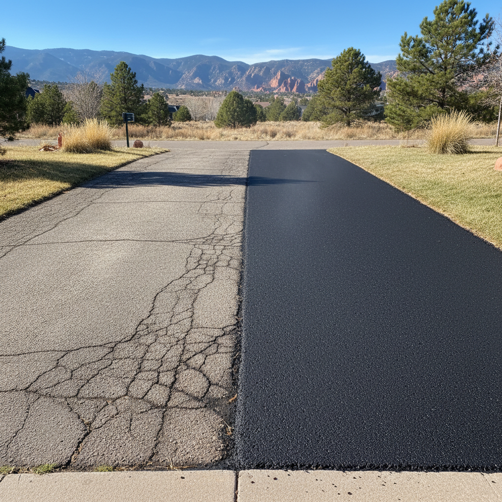 Completed commercial asphalt work at a residential property in Colorado Springs, CO