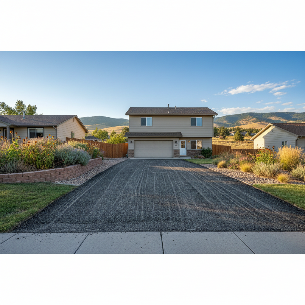 Completed asphalt milling work at a residential property in Longmont, CO