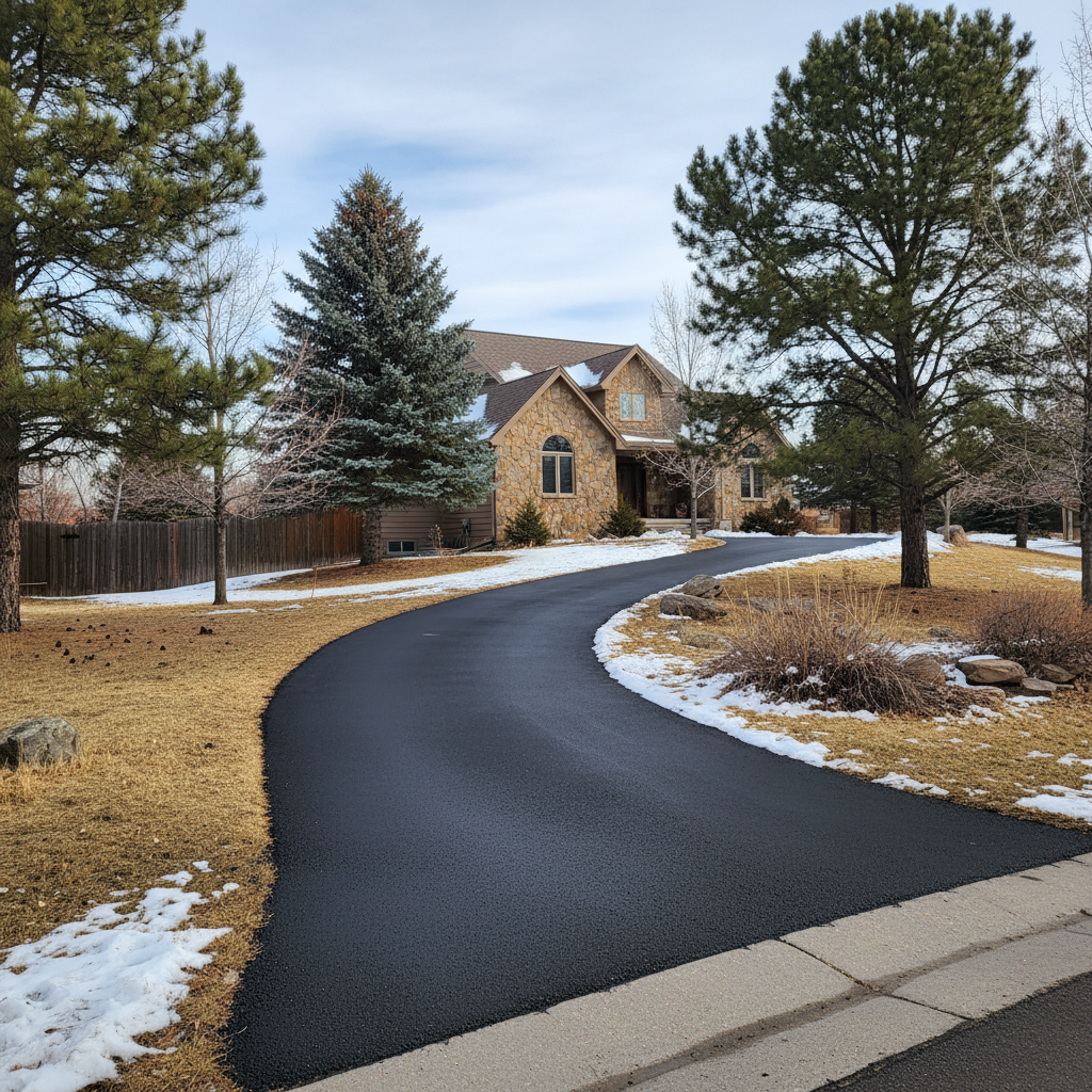 Completed slurry coating work at a residential property in Fort Collins, CO