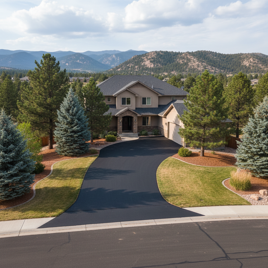 Completed commercial asphalt work at a residential property in Fort Collins, CO