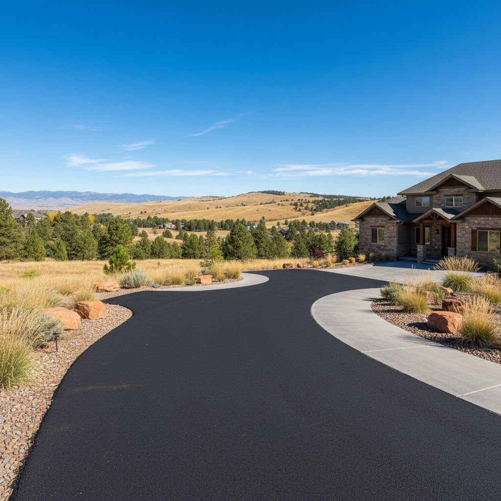 Completed asphalt repair work at a residential property in Lafayette, CO