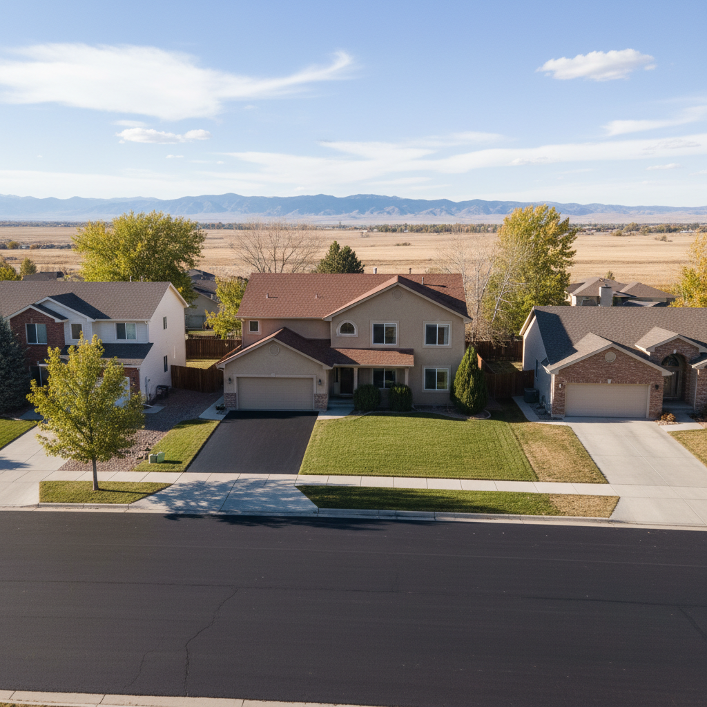 Completed asphalt paving work at a residential property in Greeley, CO