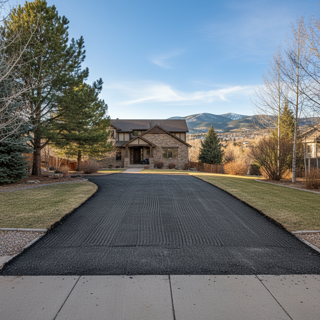 Completed asphalt milling work at a residential property in Boulder, CO