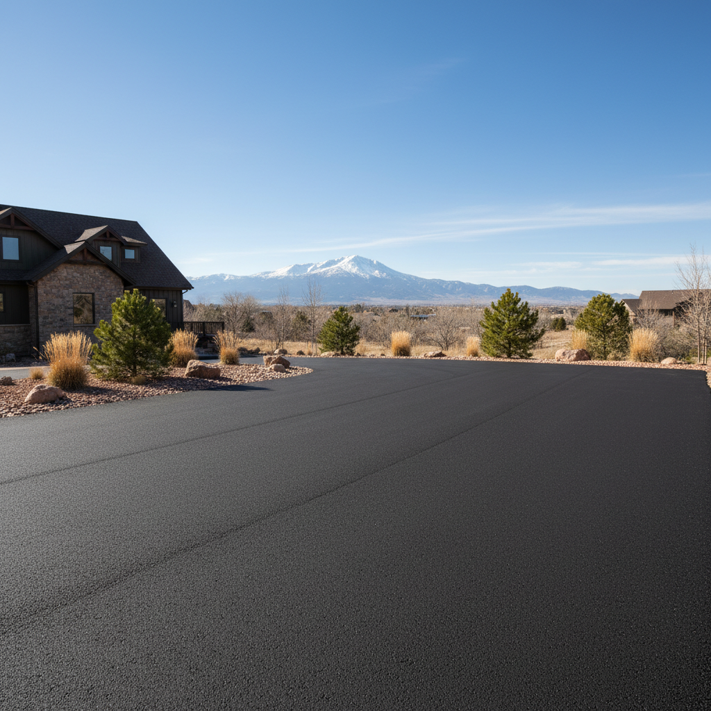 Completed commercial asphalt work at a residential property in Colorado Springs, CO