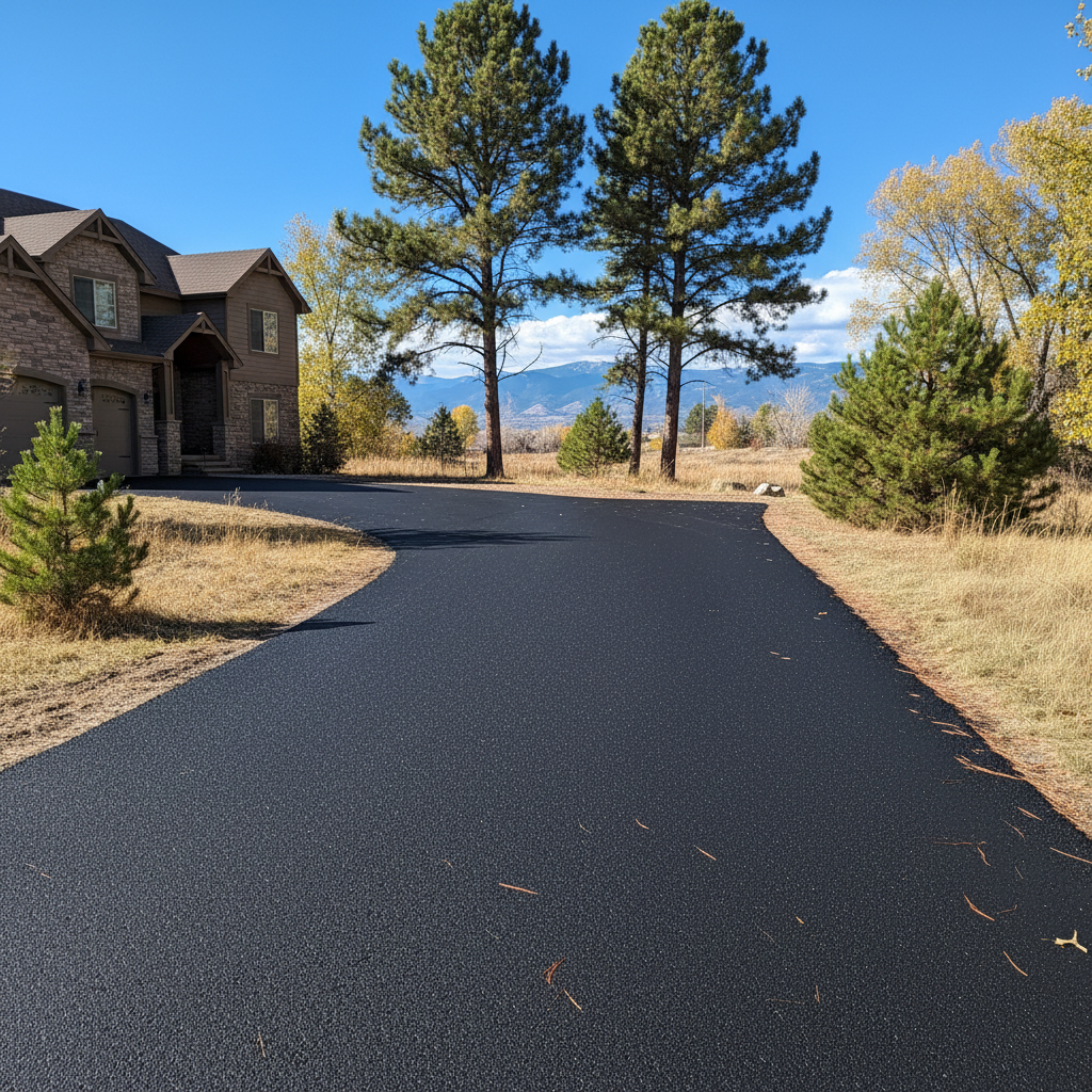 Completed slurry coating work at a residential property in Fort Collins, CO