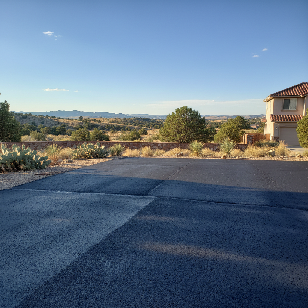 Completed asphalt repair work at a residential property in Pueblo, CO