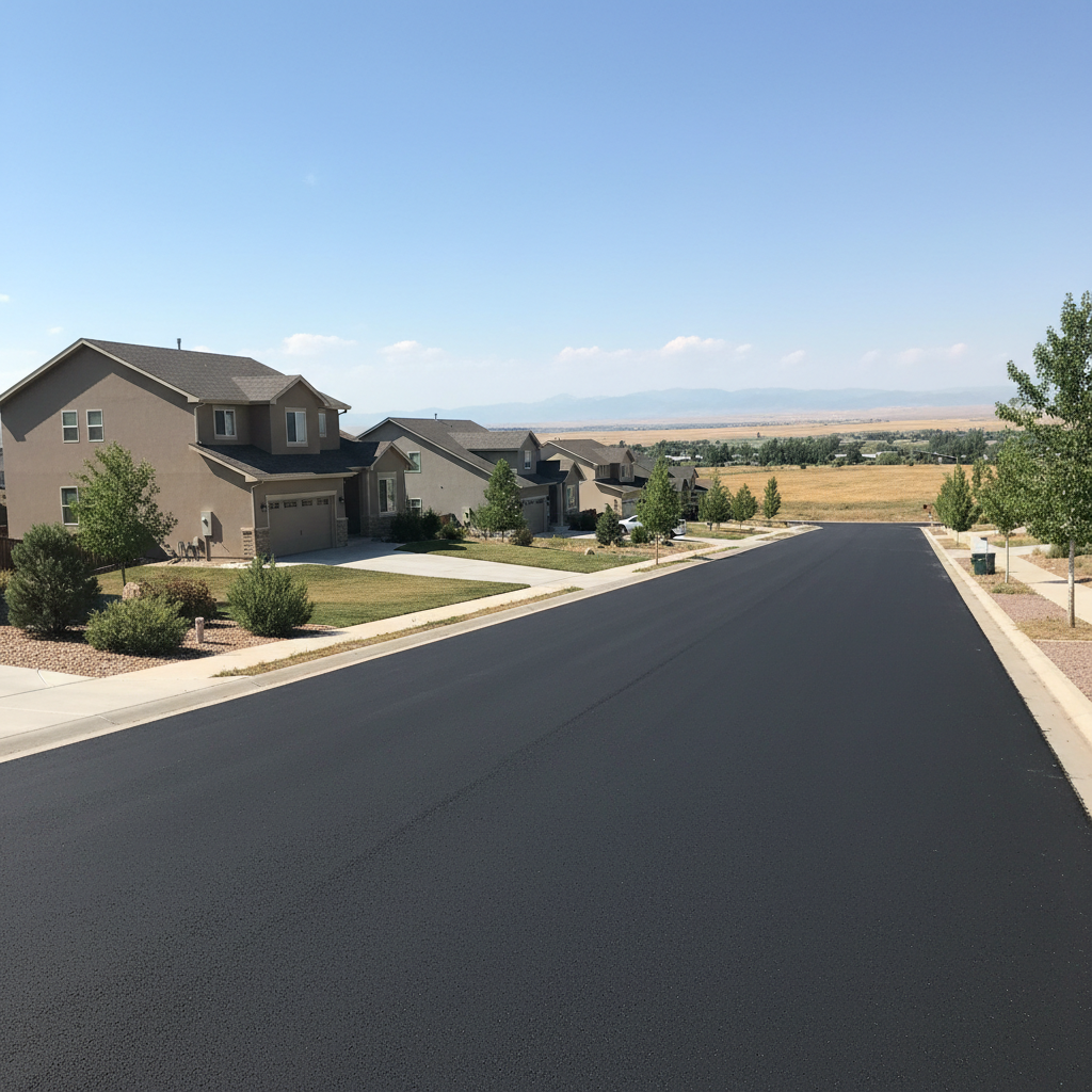 Completed residential asphalt work at a residential property in Greeley, CO