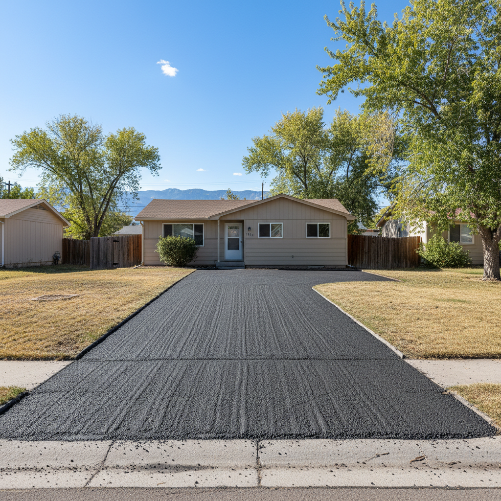 Completed asphalt milling work at a residential property in Westminster, CO