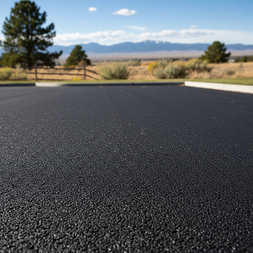 Completed parking lot paving work at a residential property in Longmont, CO