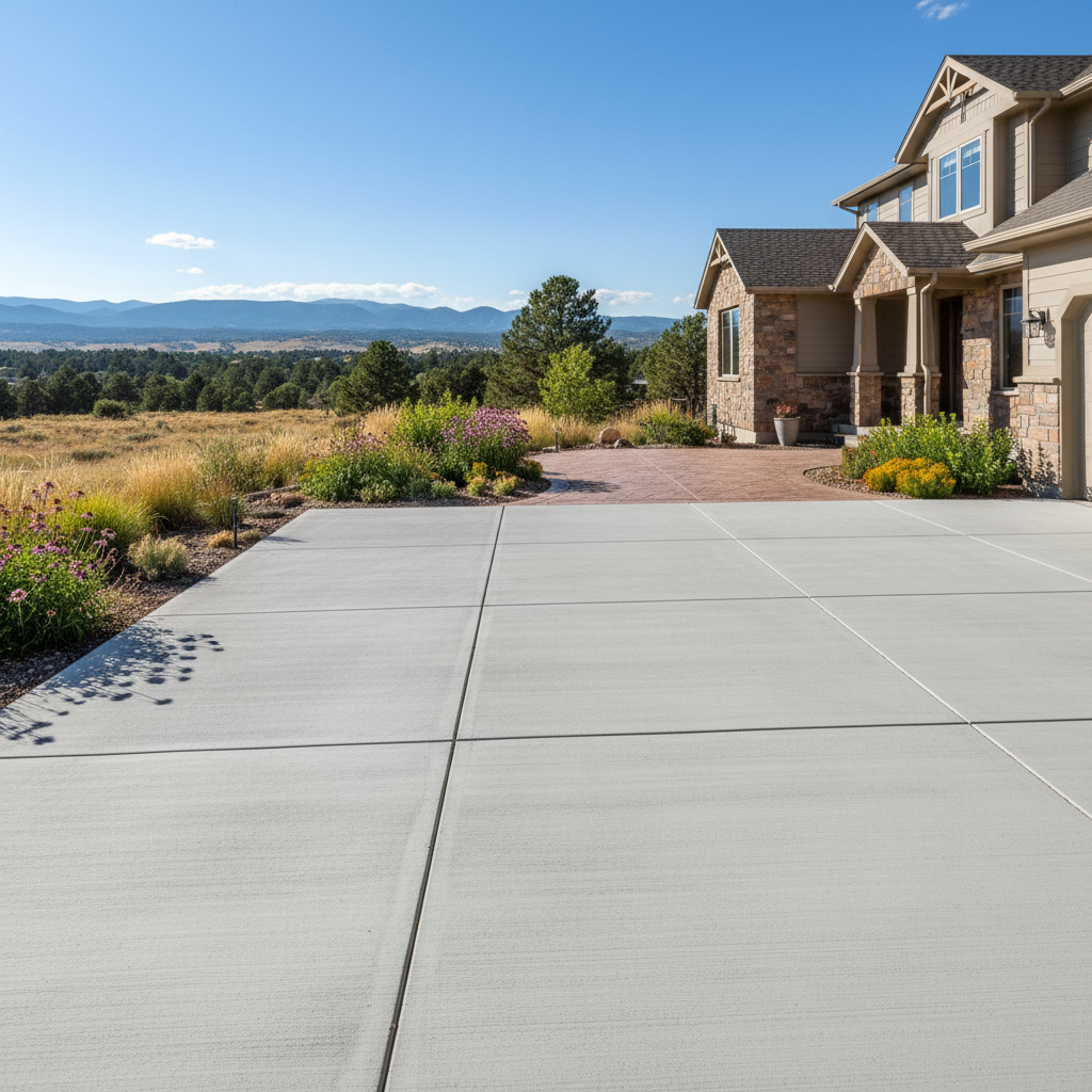 Completed concrete repair work at a residential property in Aurora, CO