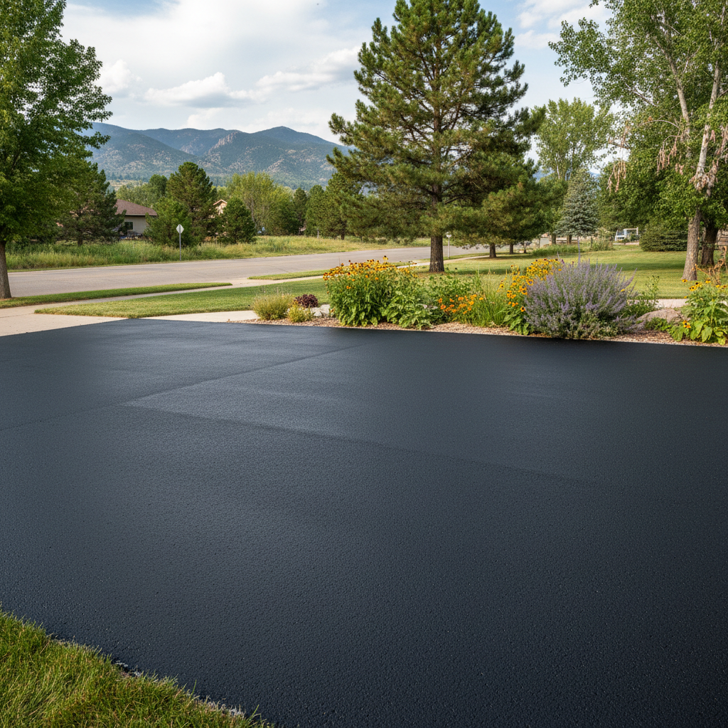 Completed slurry coating work at a residential property in Longmont, CO