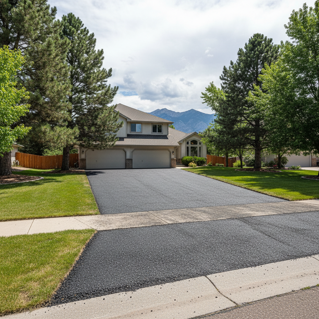 Completed asphalt milling work at a residential property in Broomfield, CO