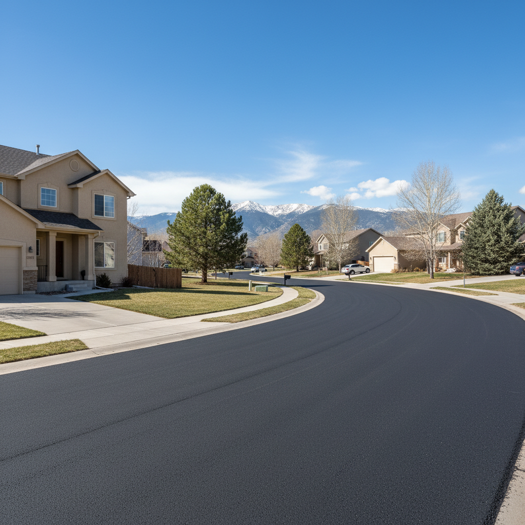 Completed residential asphalt work at a residential property in Westminster, CO