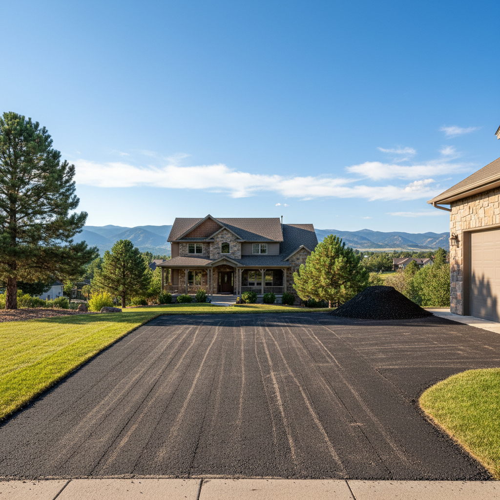 Completed asphalt milling work at a residential property in Loveland, CO