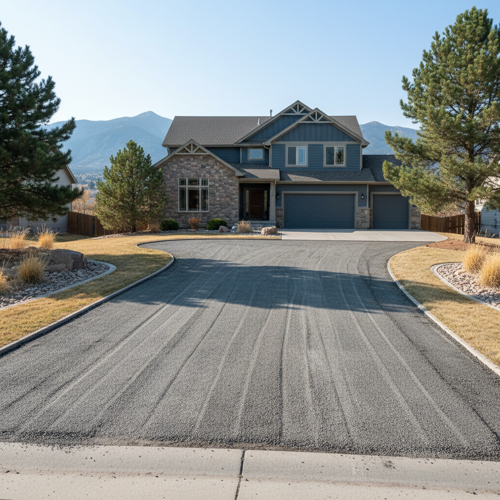 Completed asphalt milling work at a residential property in Fort Collins, CO