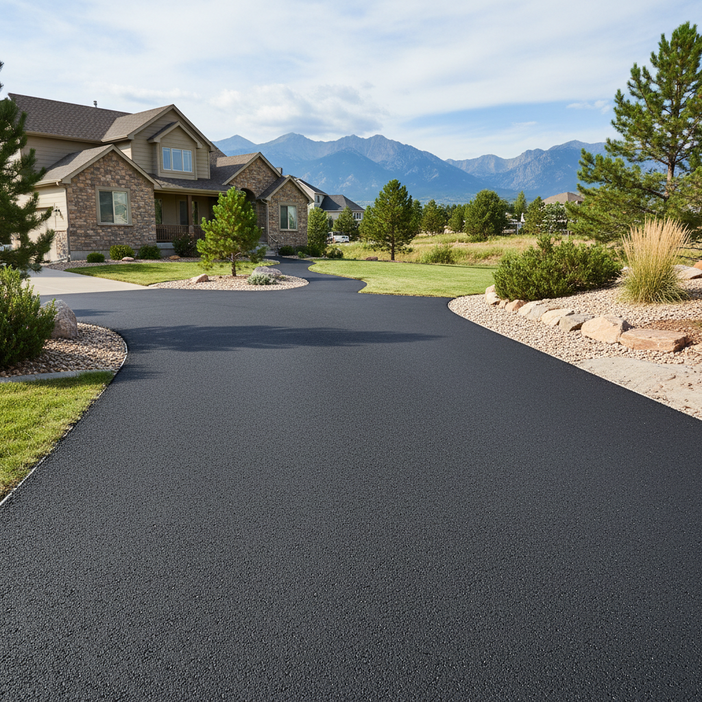 Completed asphalt paving work at a residential property in Westminster, CO