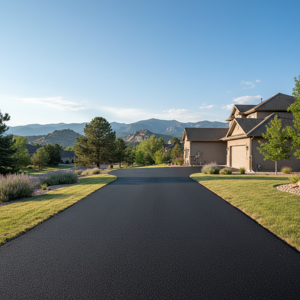 Completed residential asphalt work at a residential property in Fort Collins, CO