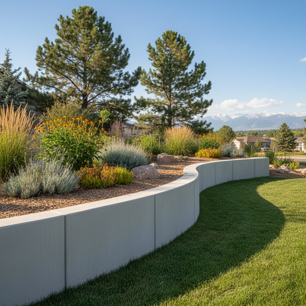 Completed concrete retaining walls work at a residential property in Westminster, CO