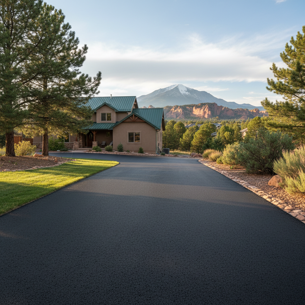 Completed residential asphalt work at a residential property in Colorado Springs, CO
